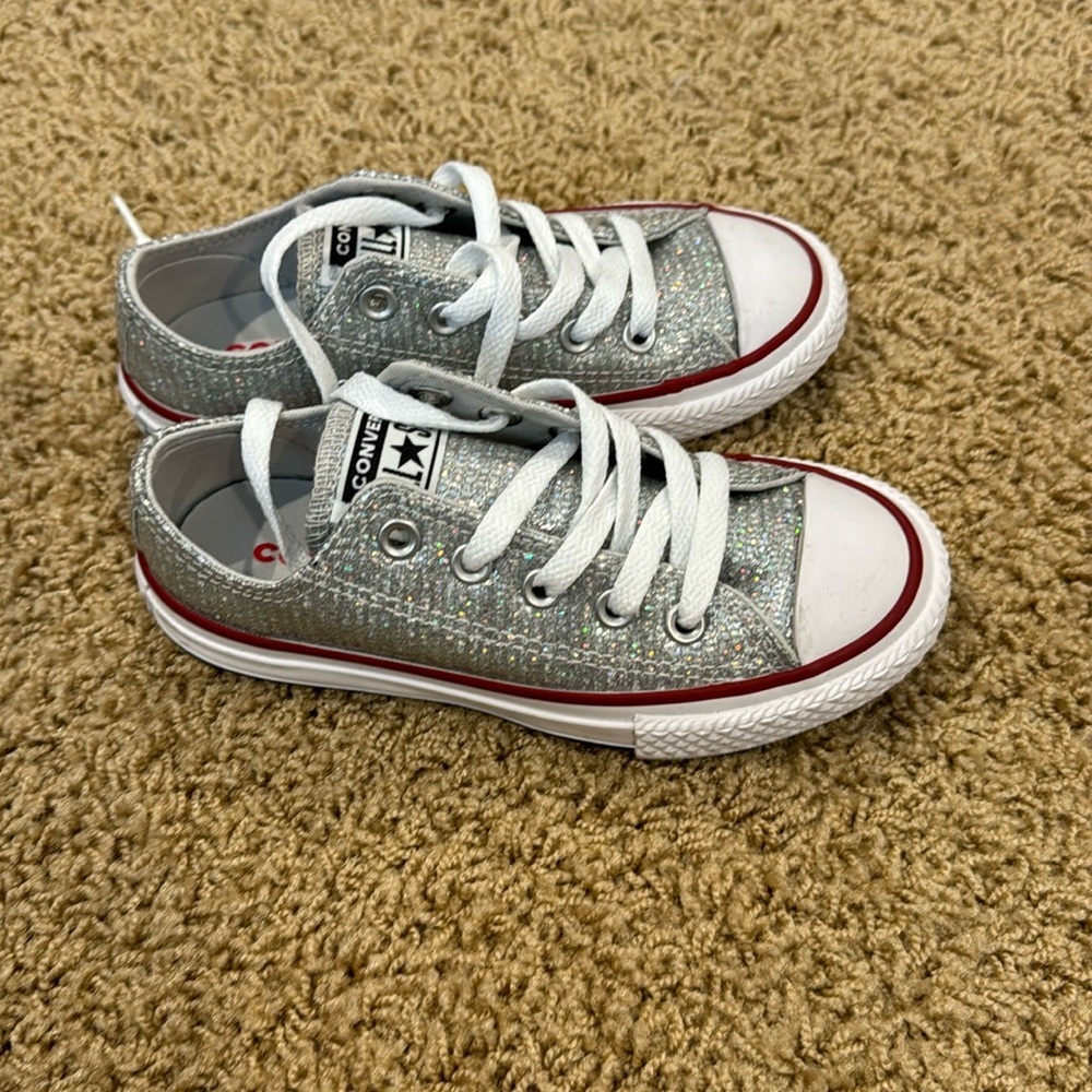 Converse Kids Sneakers Silver and White